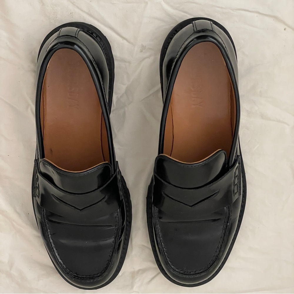 Thursday Boot Company Patent Leather Penny Lug Sole Loafer Dress Shoe Chunky - Picture 11 of 15